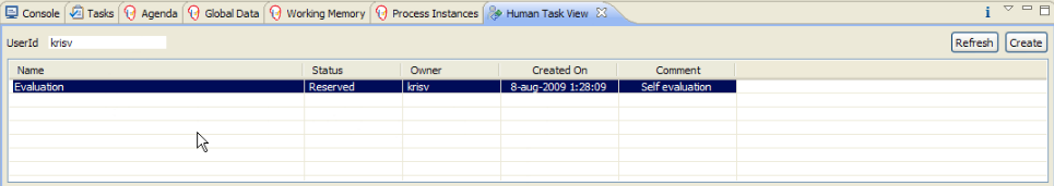 Sample Human Task View