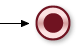 A red/pink button indicating the end of an event.