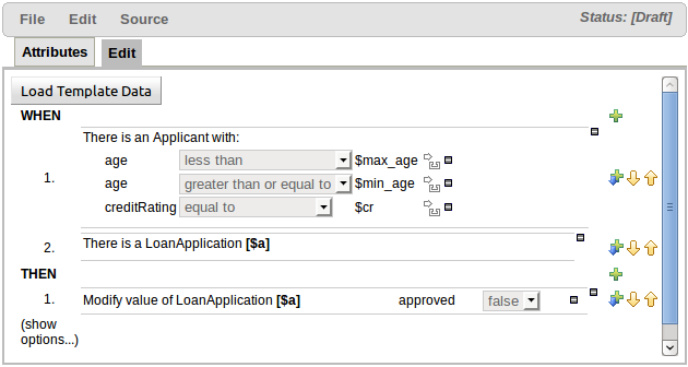 An example template that uses [when] and [then] statements.