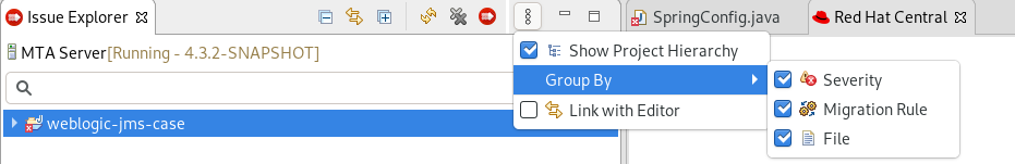 Issue Explorer "Group By" options