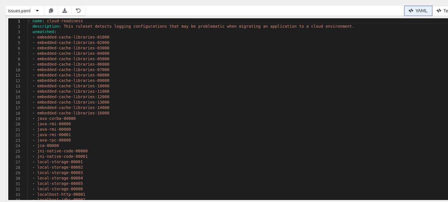 unmatched rule IDs in issues.yaml