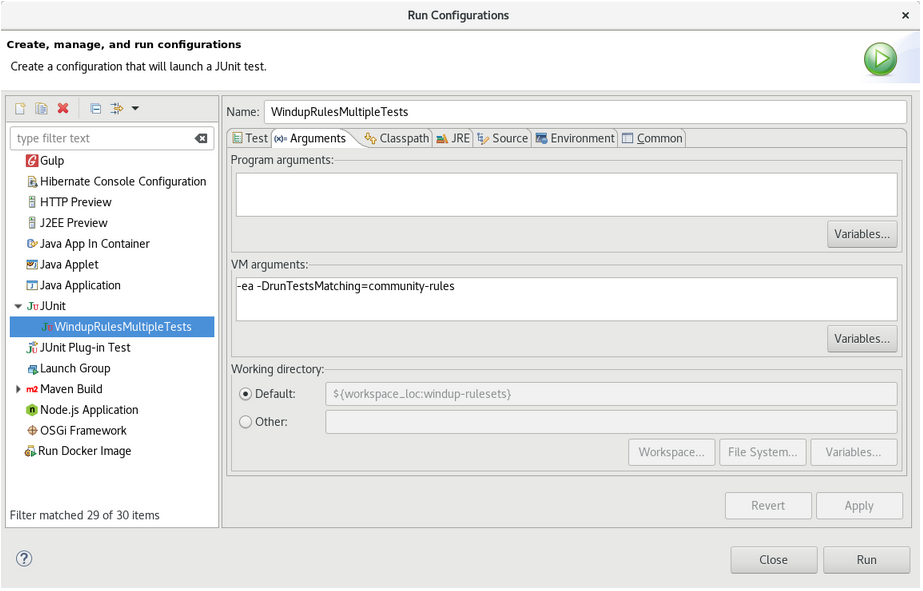 junit テスト引数