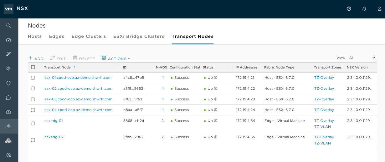 NSX Transport Nodes