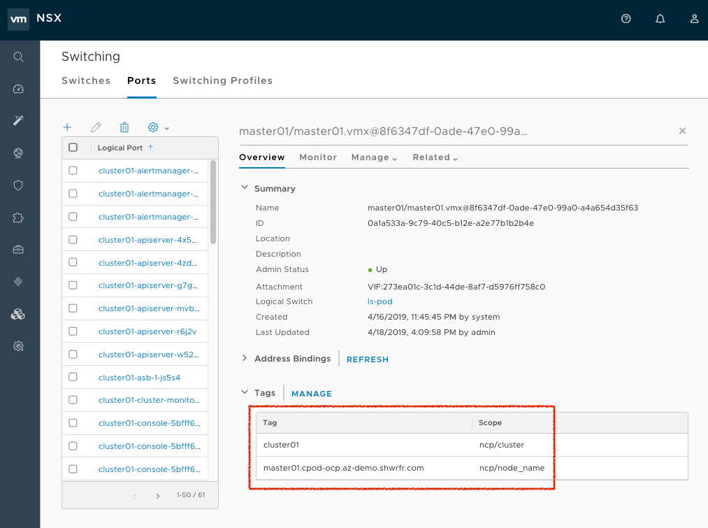 NSX VM tags