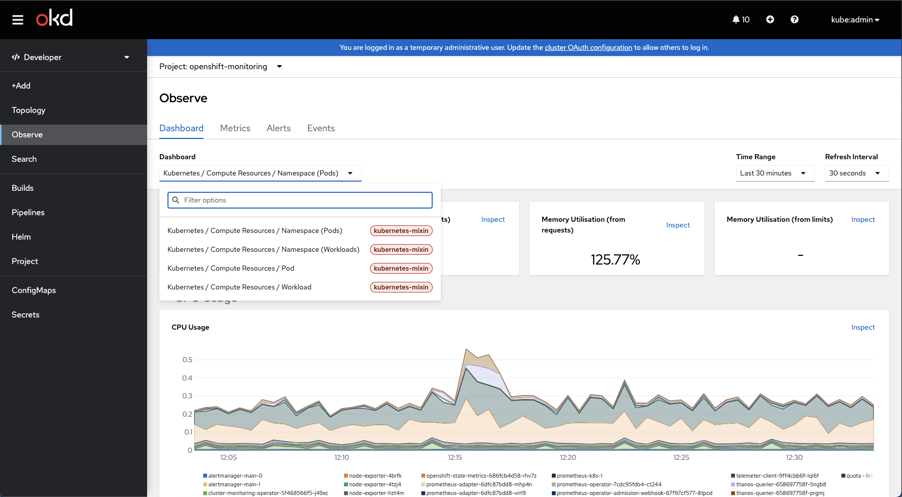 odc observe dashboard