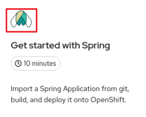 quick start icon element in the web console