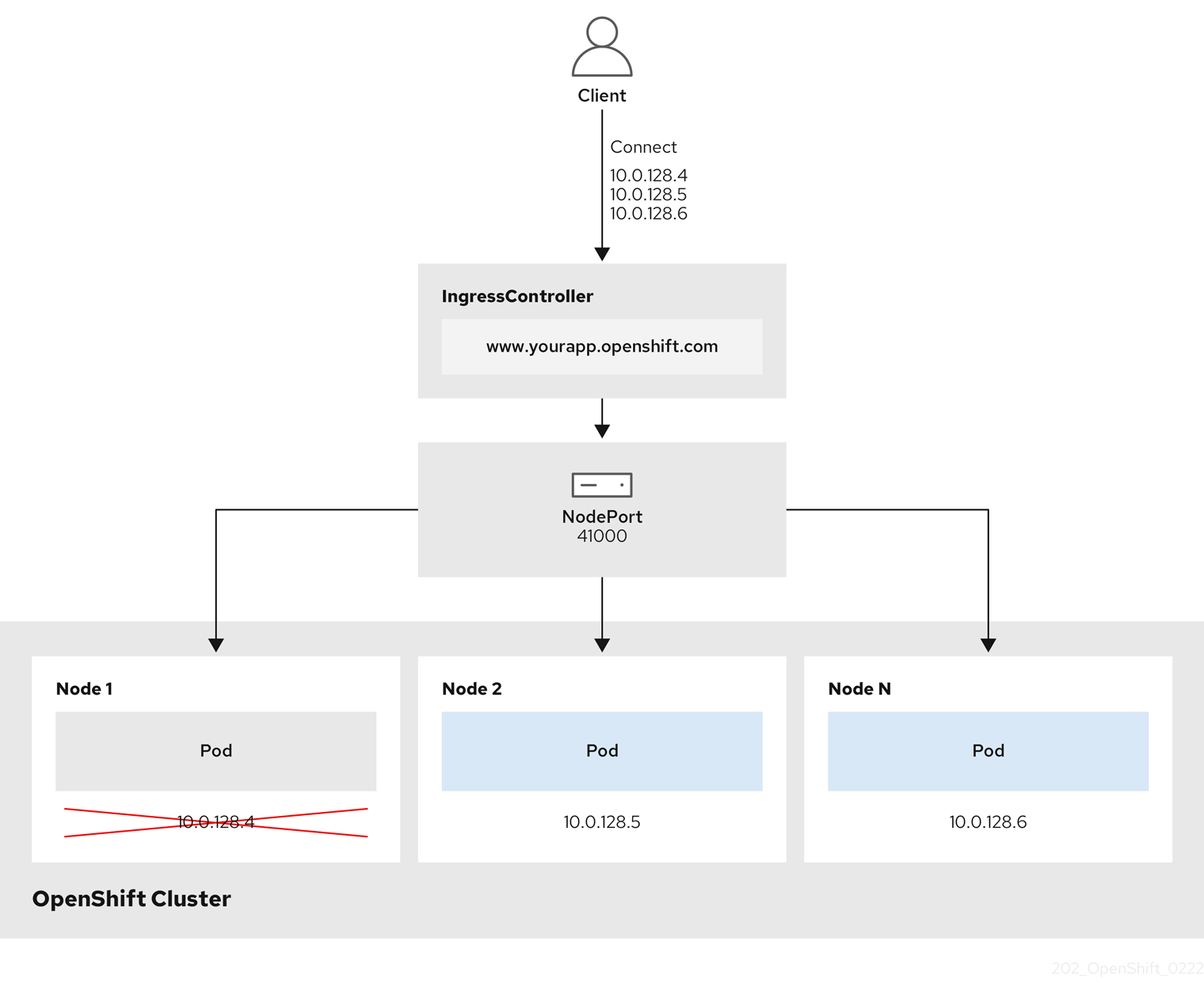 OpenShift Container Platform Ingress NodePort のエンドポイント公開戦略