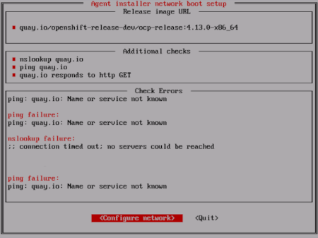The home screen of the agent console application displaying check errors