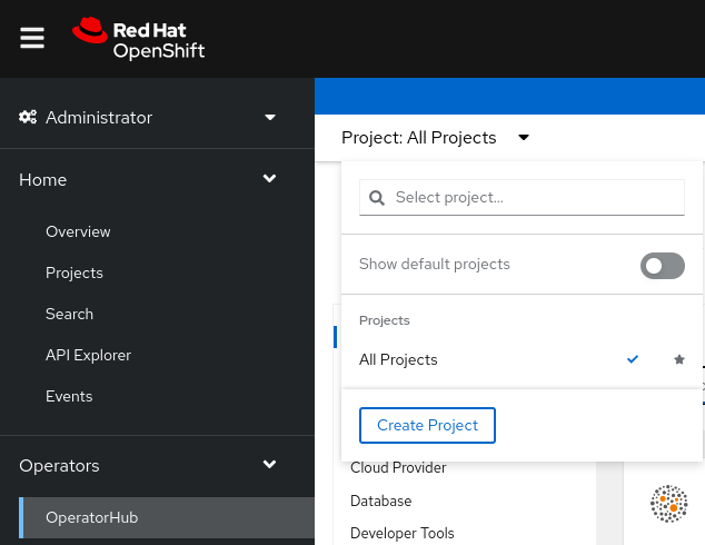 Create Project in the web console