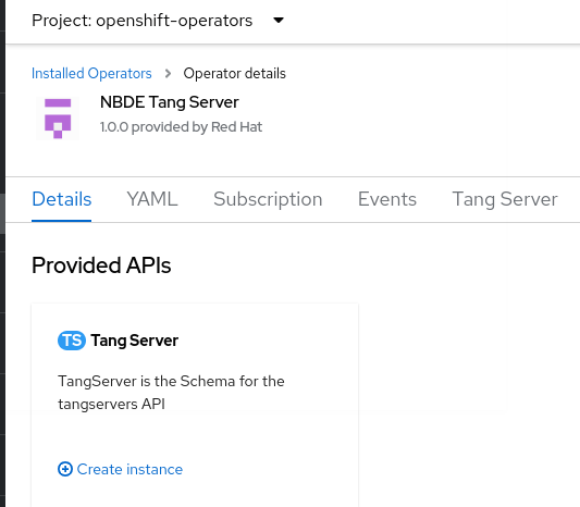 Create NBDE Tang Server instance