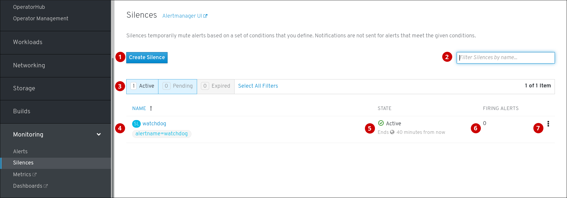 monitoring silences screen