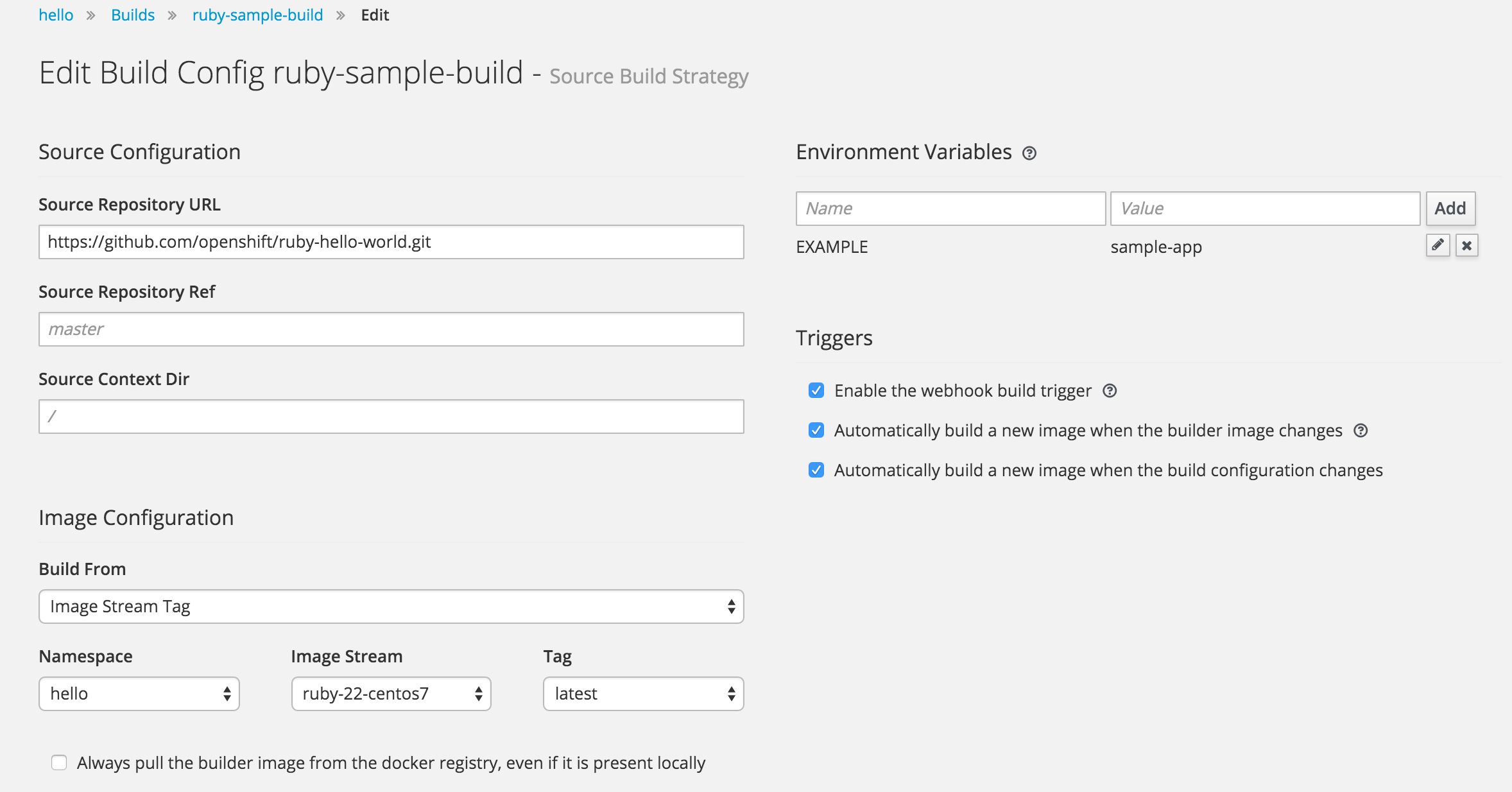 Edit Build Configurations