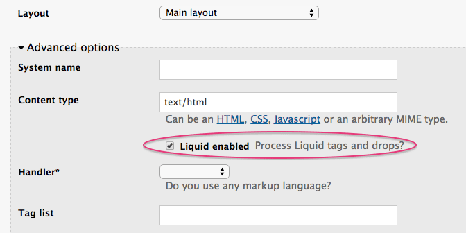 Enable Liquid tags