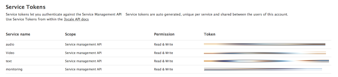 Service tokens