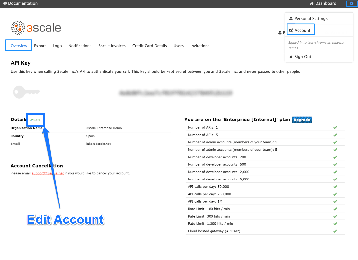 Account configuration