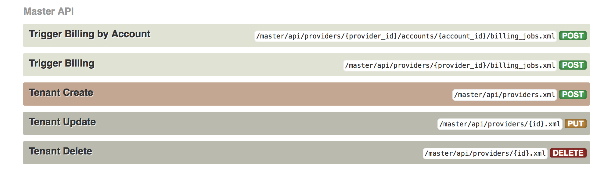 Master API 部分