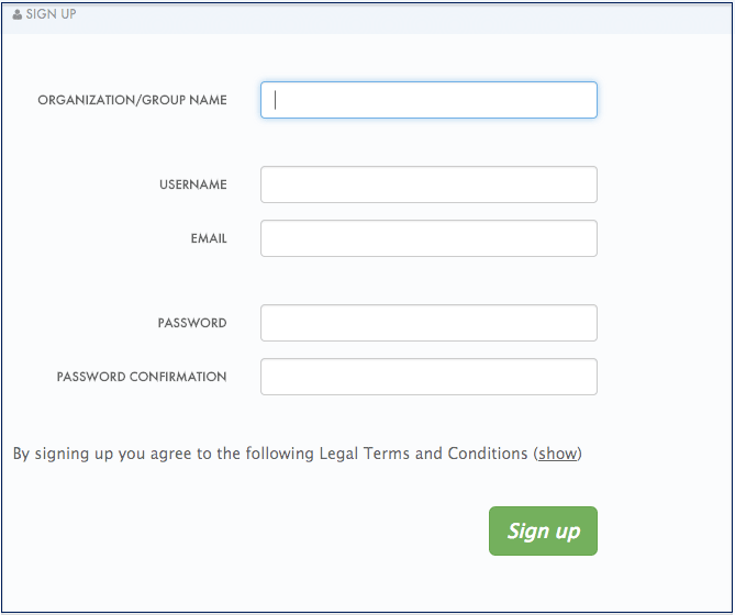 new user sign-up default