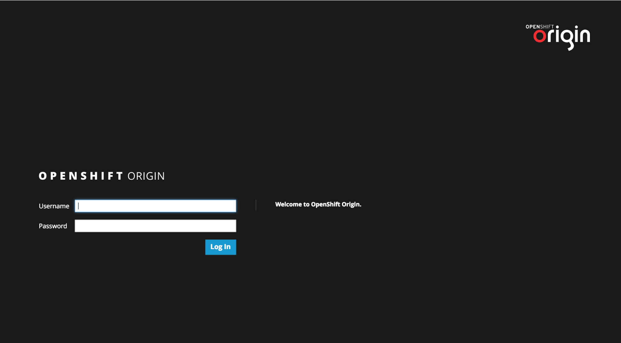 OpenShift Login Screen