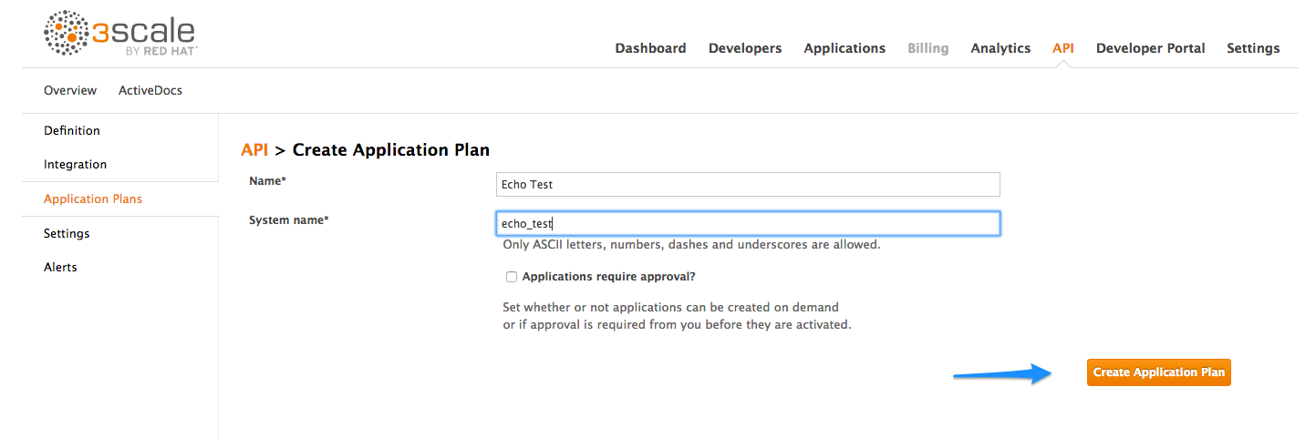 Echo API application plan