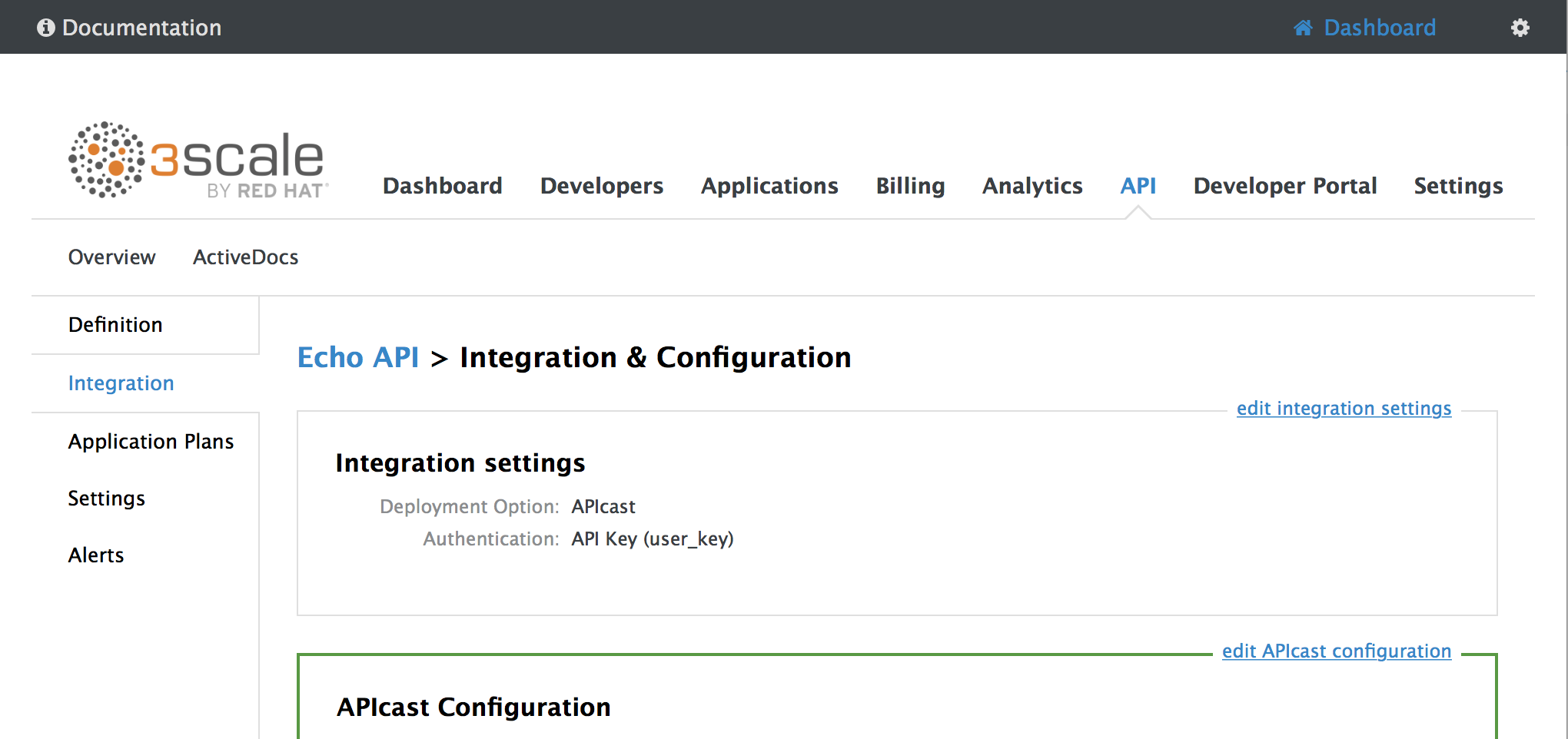 navigate to APIcast configuration page