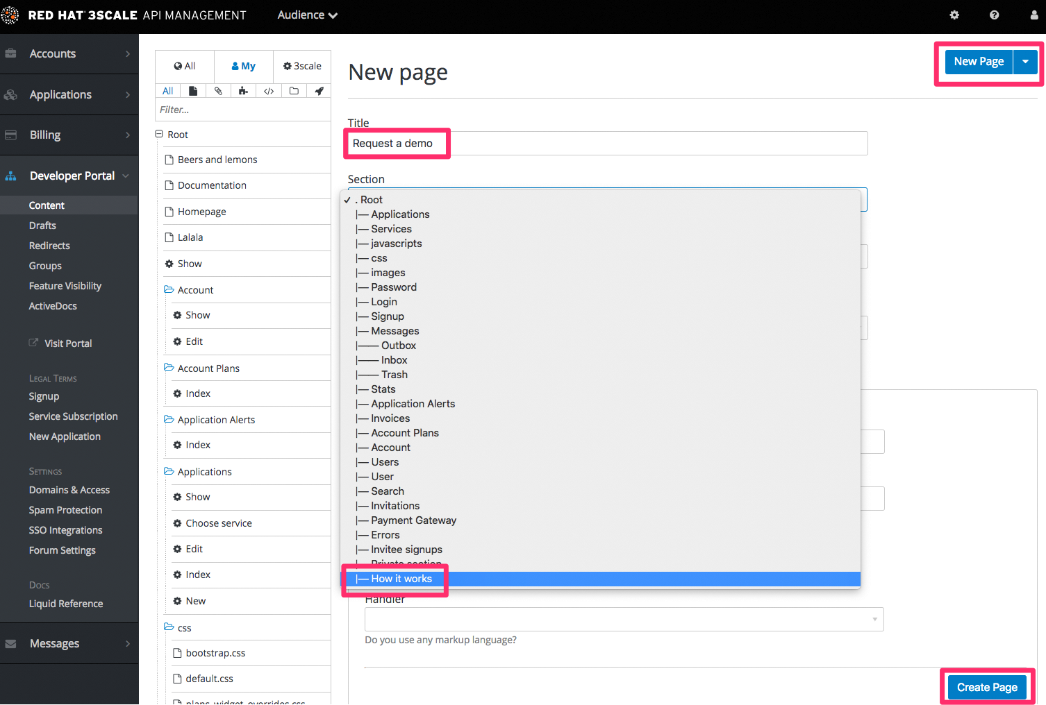 CMS Sitemap new page