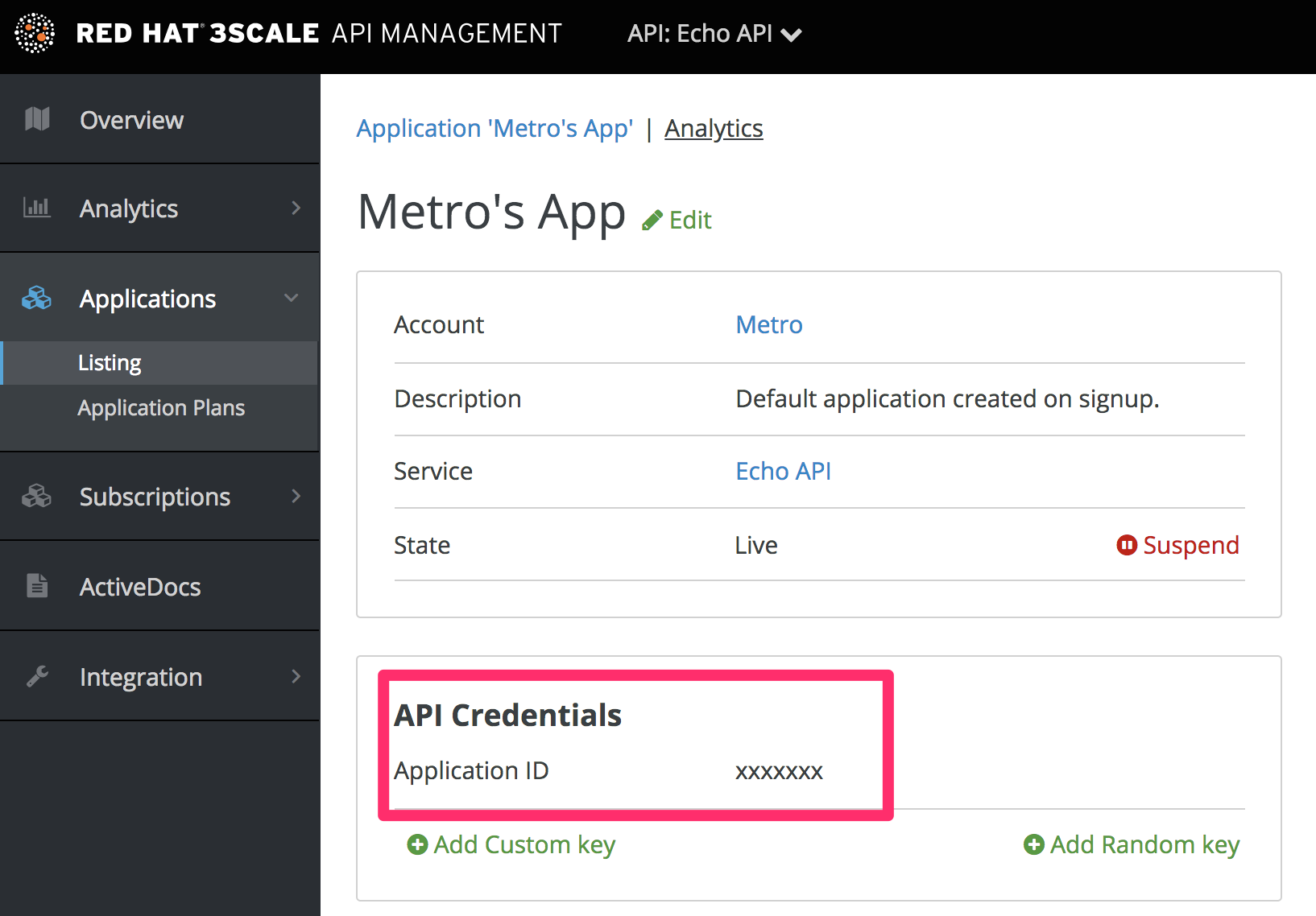 API credentials