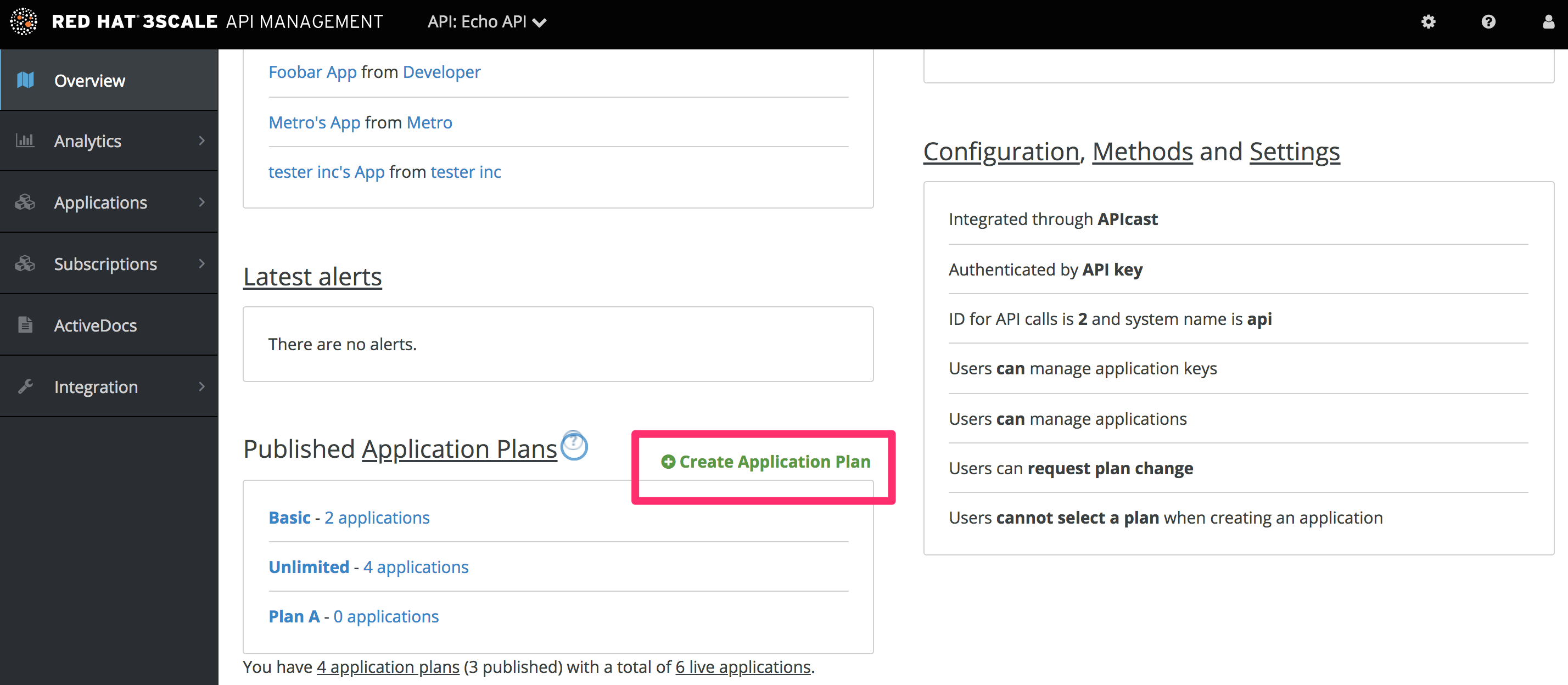 Create application plan