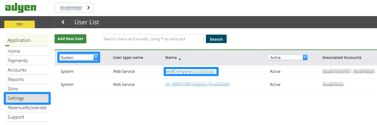 docs billing Adyen settings