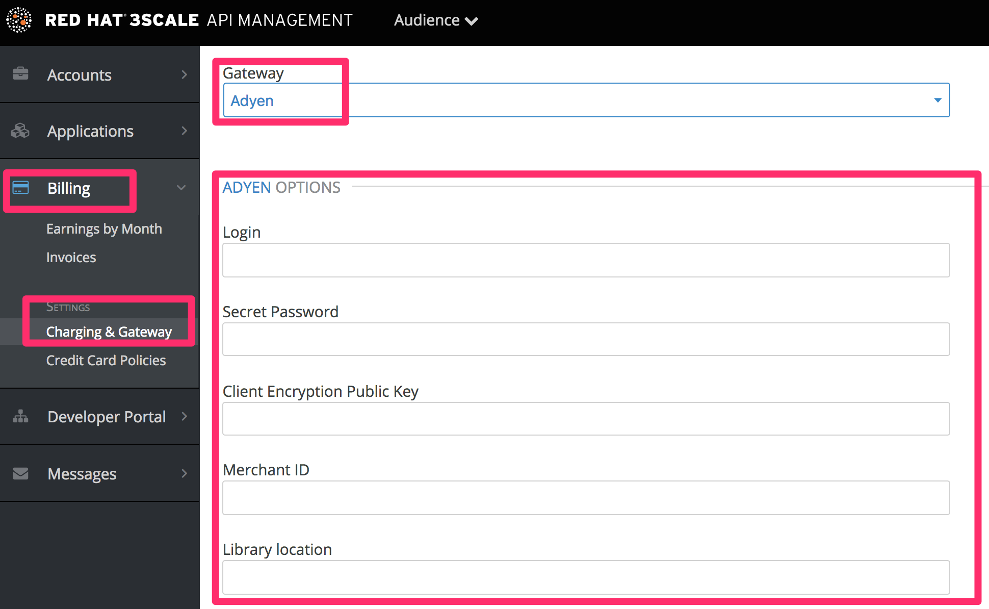 docs billing Adyen settings