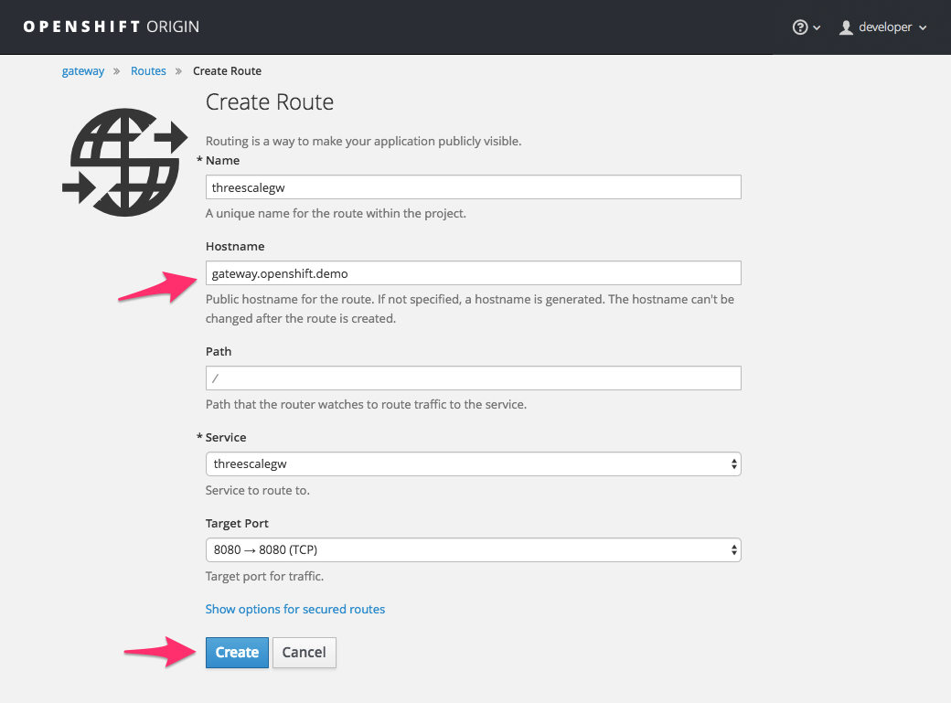 Configure Route