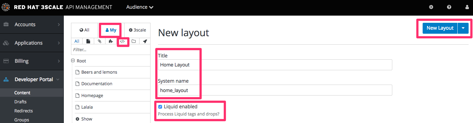 Developer Portal Layouts