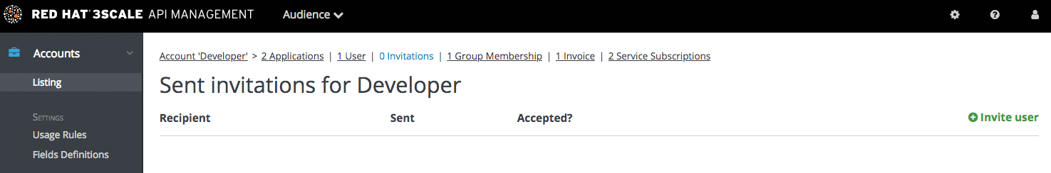 Developer invite user