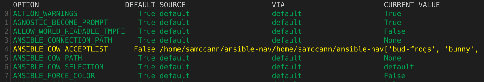 navigator ansible config