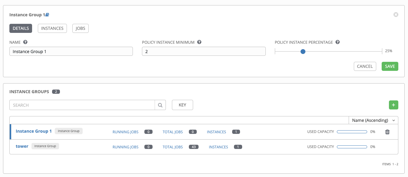 Instance group successfully created
