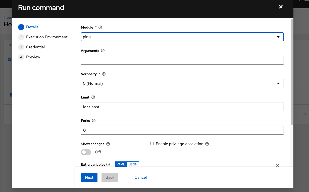 Launch ad hoc localhost 2