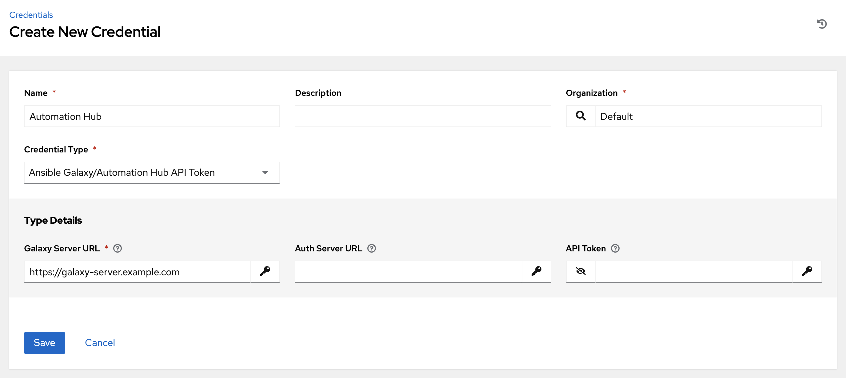 Create hub credential