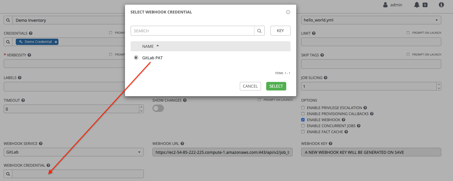 GitLab Webhook 認証情報