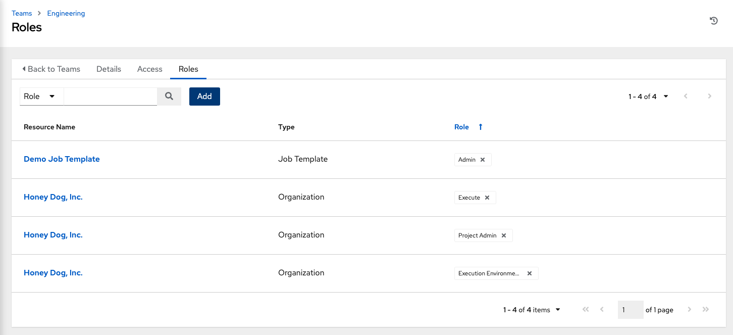 Teams sample roles