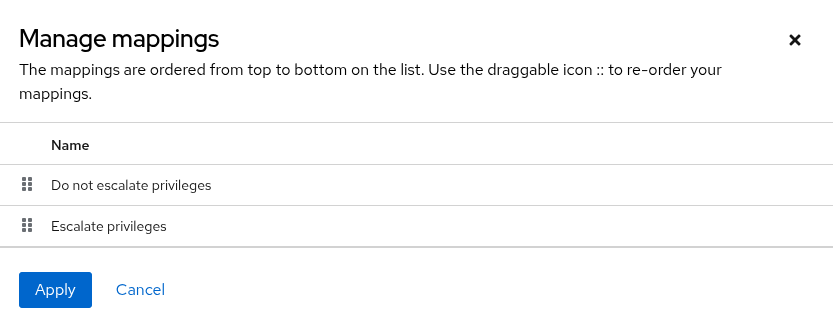 Mapping order example