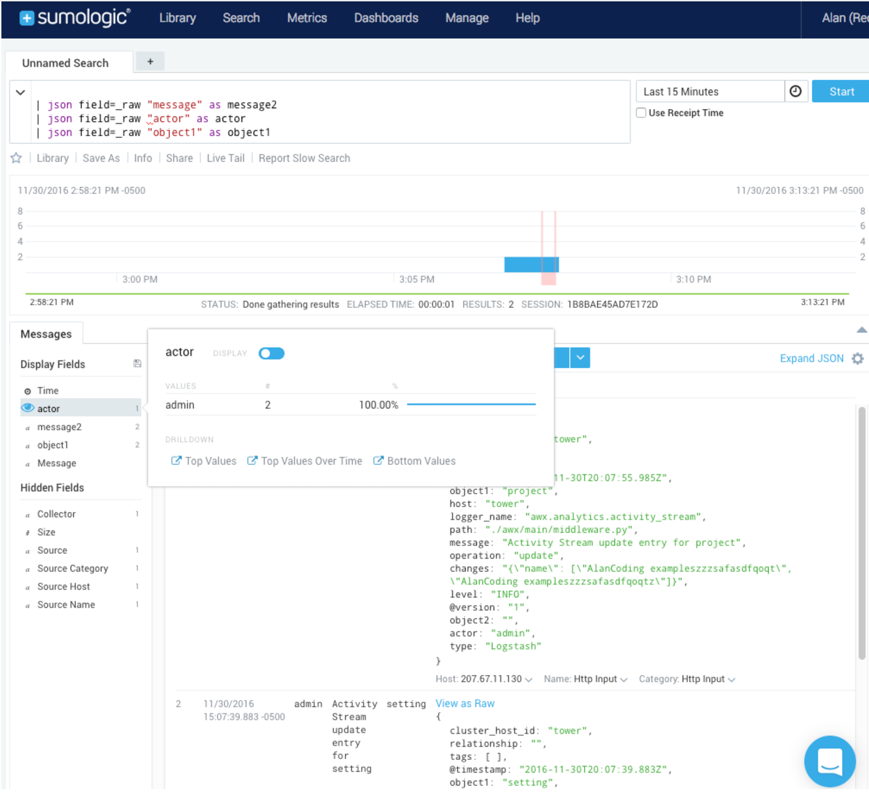 Sumologic logging