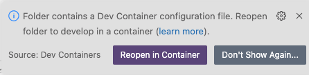 Reopen in container