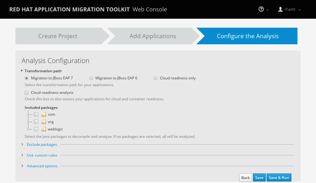 Configure Analysis