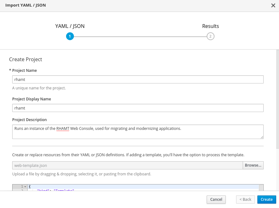 openshift import template