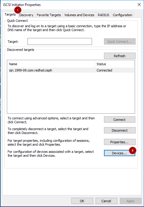 iSCSI 대상 탭2 mod