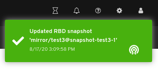 Snapshot update of the image notification