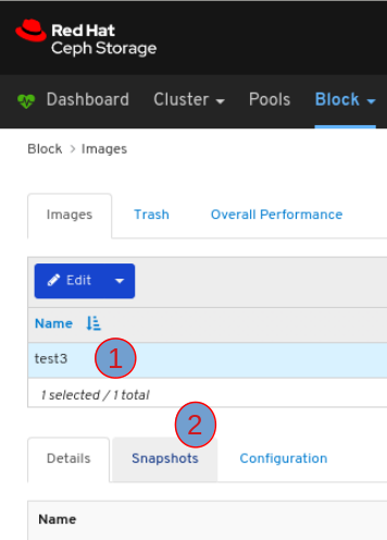 Click Snapshots tab