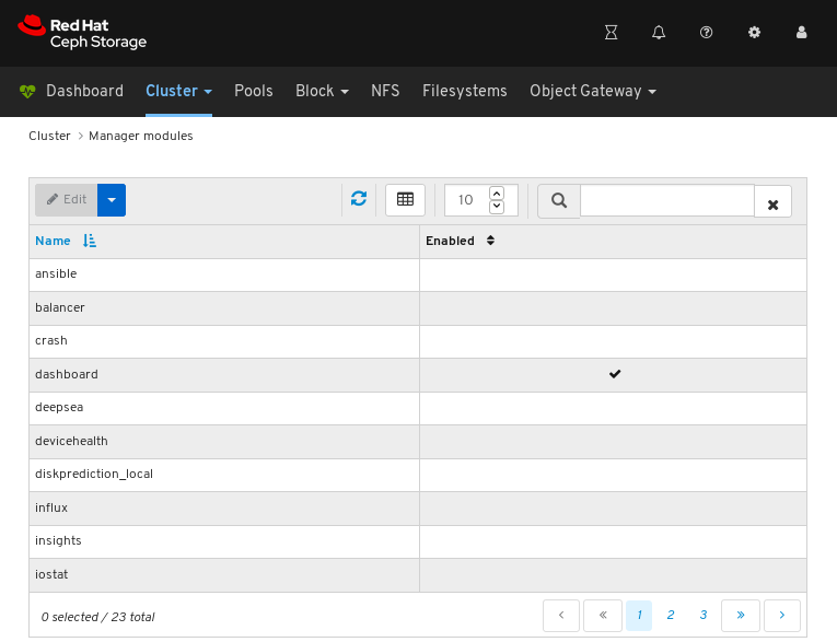 Manager modules initial view