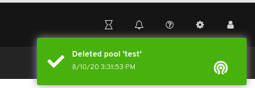 Pool delete notification