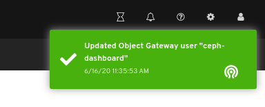 Object Gateway user update notification