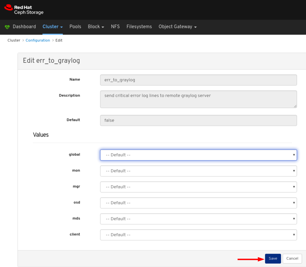 Edit Configuration window